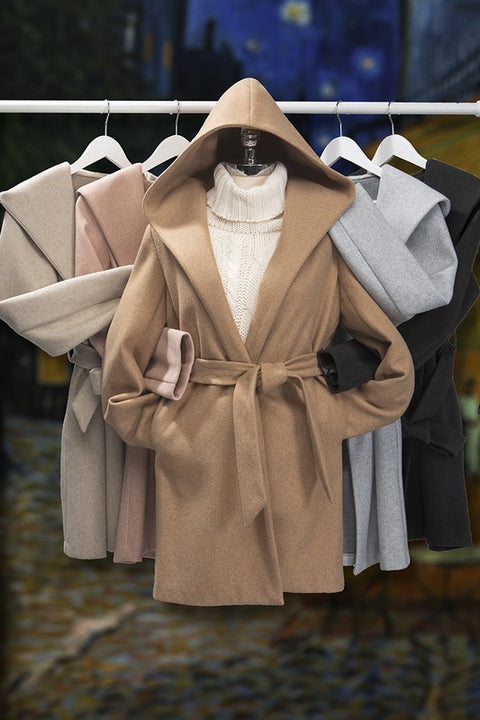 JQ Fleece Belted Hoodie Coat | S-XL
