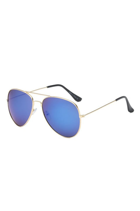 Classic Aviator UVA and UVB Sunglasses - gold/blue
