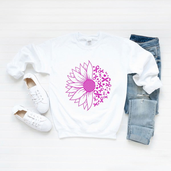 Sunflower Breast Cancer Graphic Sweatshirt | S-2XL