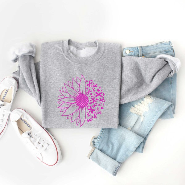 Sunflower Breast Cancer Graphic Sweatshirt | S-2XL