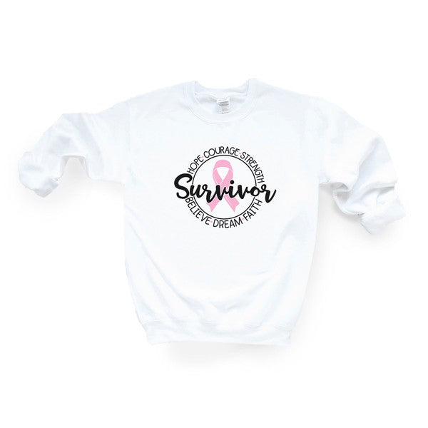 Breast Cancer Survivor Circle Graphic Sweatshirt | S-2XL