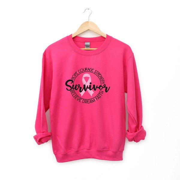 Breast Cancer Survivor Circle Graphic Sweatshirt | S-2XL