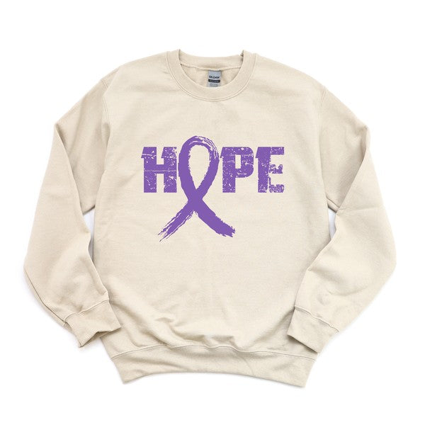 Purple Hope Ribbon Graphic Sweatshirt | S-2XL