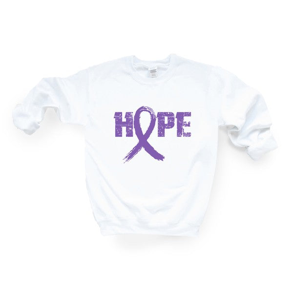Purple Hope Ribbon Graphic Sweatshirt | S-2XL