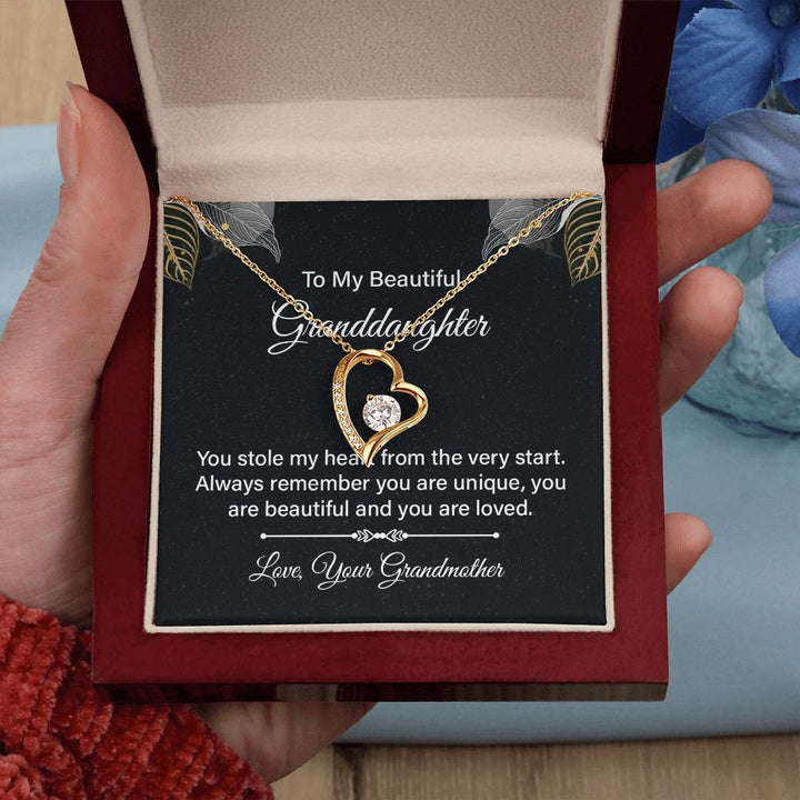 To My Beautiful Granddaughter - Forever Love Necklace