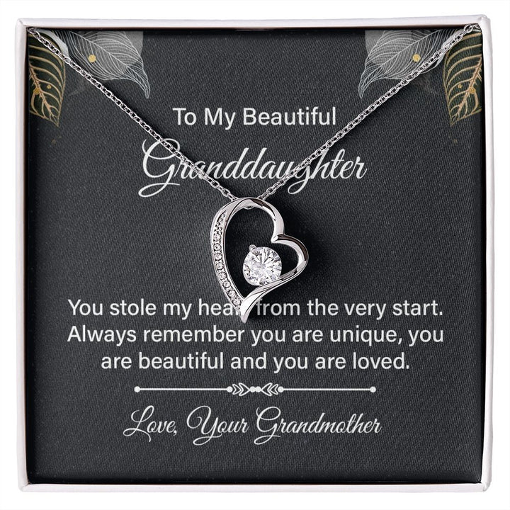 To My Beautiful Granddaughter - Forever Love Necklace
