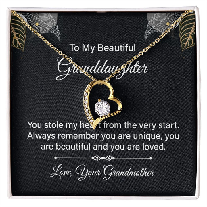 To My Beautiful Granddaughter - Forever Love Necklace