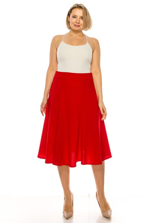 Plus size, paneled, A-line midi skirt | XL-3XL