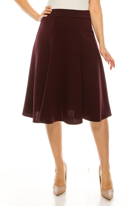 Plus size, paneled, A-line midi skirt | XL-3XL