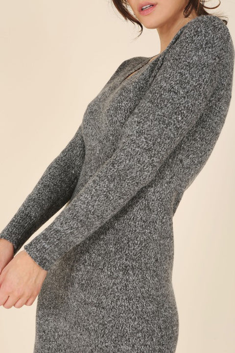 Sleek V-neck Sweater Maxi Dress | S-XL