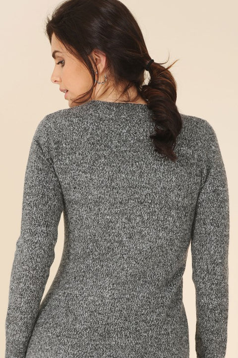 Sleek V-neck Sweater Maxi Dress | S-XL