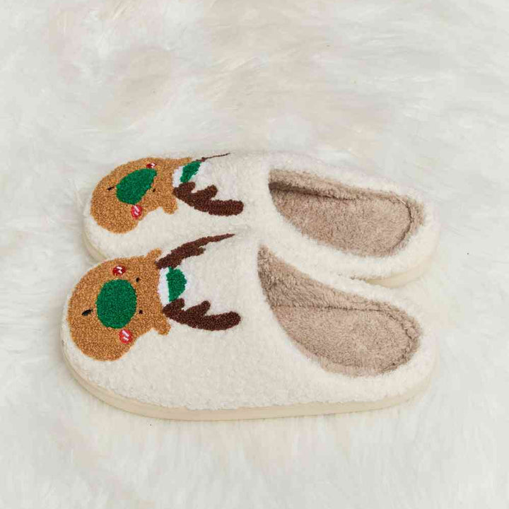 Melody Rudolph Print Plush Slide Slippers